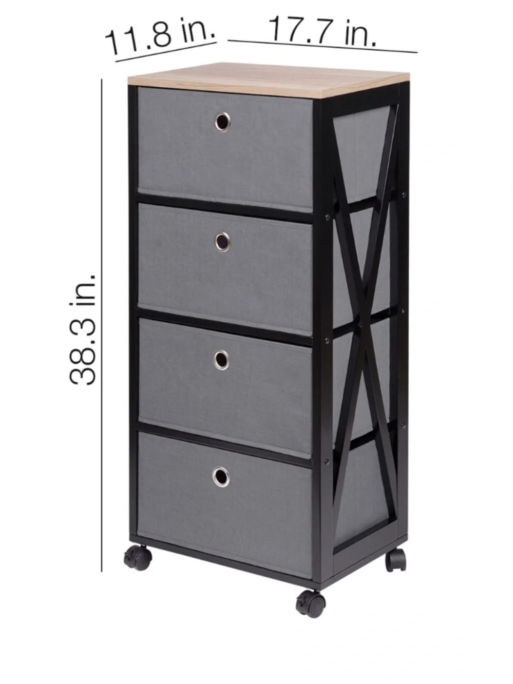 Kohl's White 4-Drawer Fabric Storage Tower on Wheels